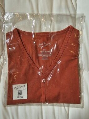 June & January Youth Snap Cardigan Top | Rust Terracotta | Size 5/6Y
